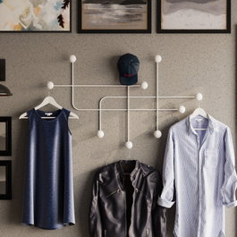 Wallity Samara-B Gancho de pared metálico Blanco